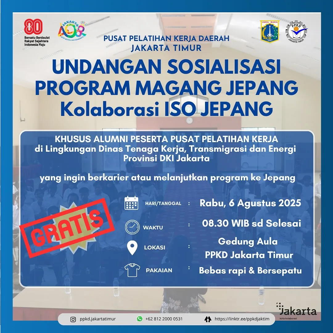 UNDANGAN SOSIALISASI PROGRAM MAGANG JEPANG – PPKD KABUPATEN SIJUNJUNG